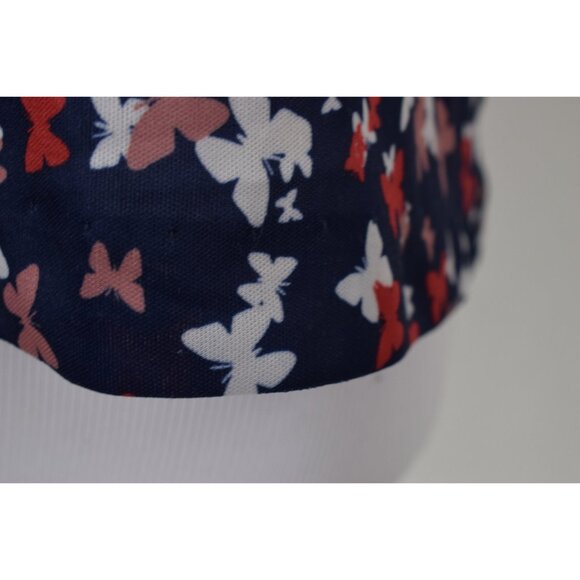 Vintage 80s Navy Floral Polyester Pullover‎ Blouse size S - Picture 7 of 10